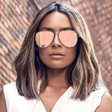 Розовые солнцезащитные очки, серебристые зеркальные металлические солнцезащитные очки, брендовые дизайнерские солнцезащитные очки пилота, женские мужские оттенки, модные очки lunett