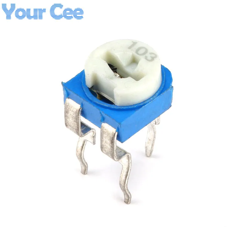 

10pcs Potentiometers RM065 Horizontal Trimpot Blue White Adjustable Variable Resistor Kit 103 10K ohm