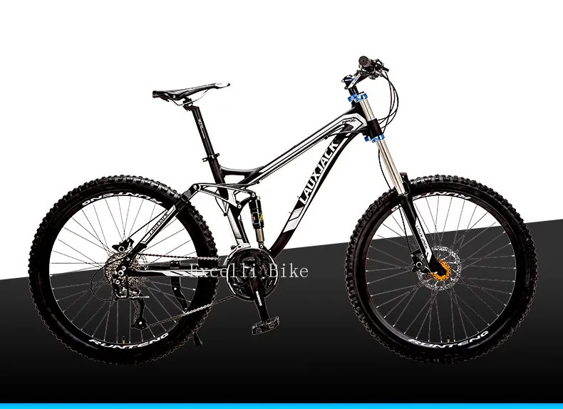 Top Excelli Bike 26"*17" Mountain Bike 27 Speeds Full Suspension Mountain bicycle Aluminium Alloy Downhill Bicicletas Mountainbike 12