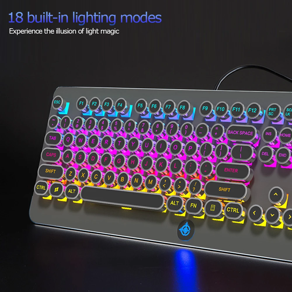 Magic Refiner MK9 Высококачественная панк клавиатура Проводная RGB тыловая подсветка эффект игровая клавиатура Все клавиши не спешат для ПК