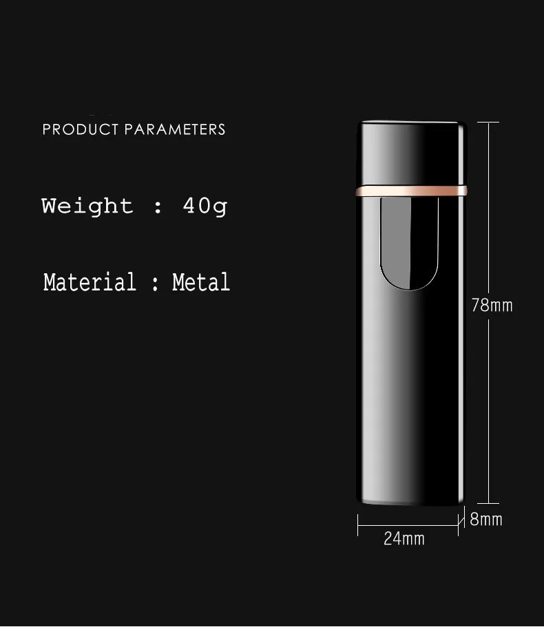 Новинка, тонкая Usb зарядка, зажигалка с сенсорным экраном, электронные зажигалки для сигарет, маленькая перезаряжаемая электрическая зажигалка, ветрозащитная, для мужчин, подарки