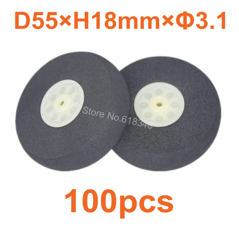 Wholesale 100pcs 55mm Light Foam Tail Wheel Thickness 18mm Axle hole 3 1mm For Remote control