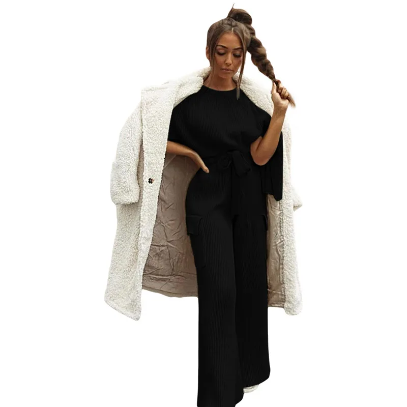 2018 autumn winter knitting tracksuit pants set-6