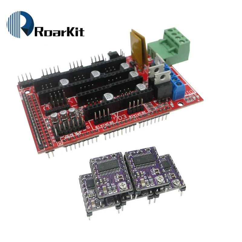 3d принтер 1 шт. Mega 2560 R3+ 1 шт. RAMPS 1,4 панель управления+ 5 шт. DRV8825 шаговый двигатель носитель Reprap