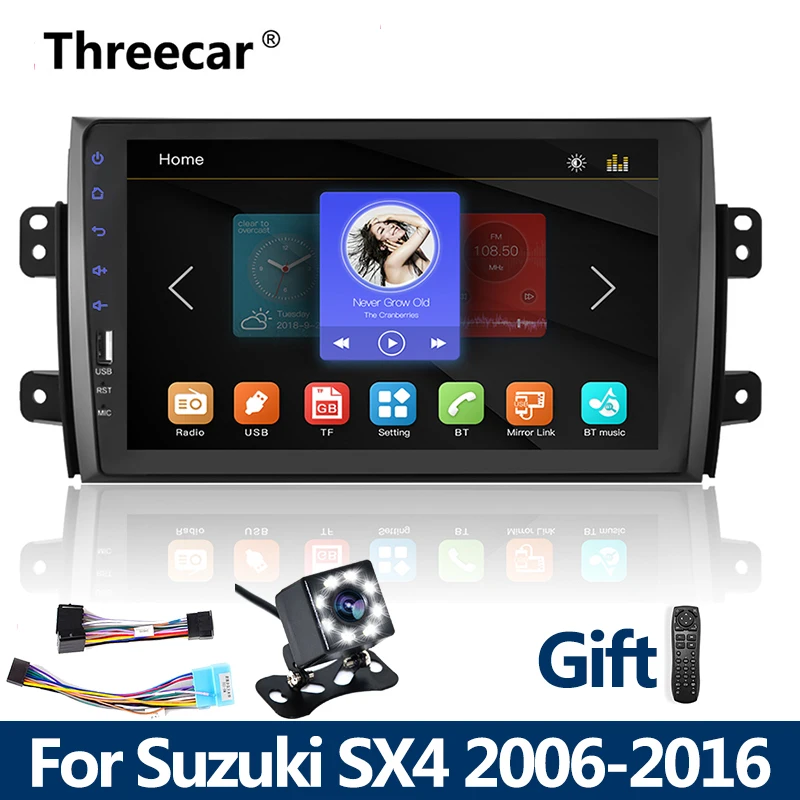 2din Автомагнитола 9 дюймов сенсорный mirrorlink Android телефон для Suzuki SX4 2006-20162 DIN MP5 плеер Авторадио Bluetooth магнитофон - Цвет: 8 camera