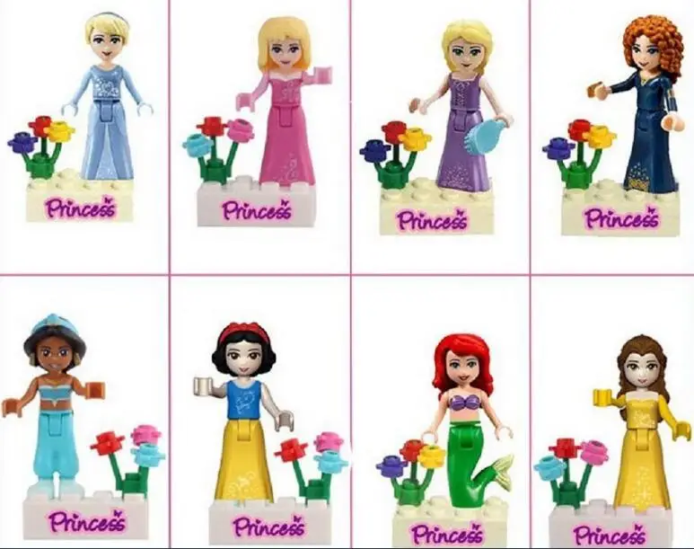 New 8pcs Fairy Tale Princess Girl Legoings Model Building Kits Doll Figures Bricks Blocks Toys Kids Children Christmas Gift New 8pcs Fairy Tale Princess Girl Legoings Model Building Kits Doll Figures Bricks Blocks Toys Kids Children Christmas Gift