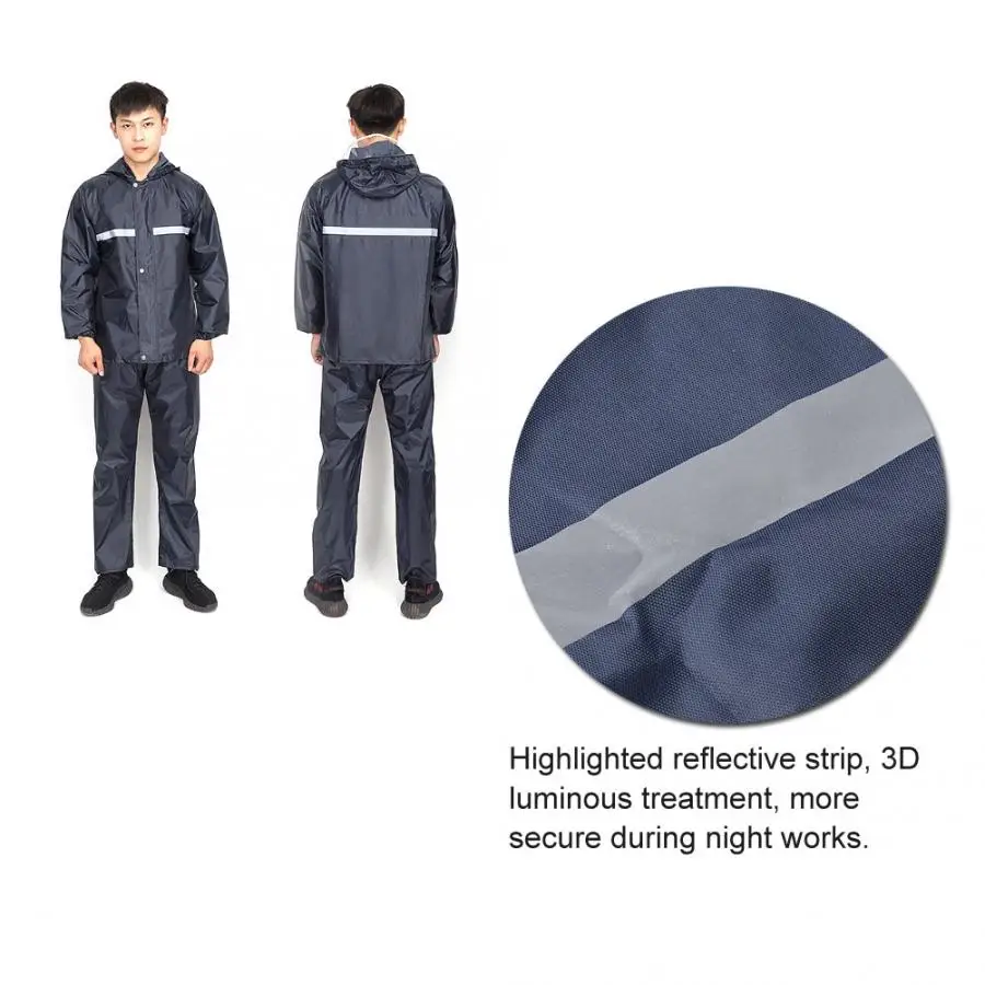 Дождевики Ткань Оксфорд водонепроницаемый ветрозащитный плащ костюм светоотражающие полосы для работы на открытом воздухе дождевик XXL Мотокросс комплекты одежды