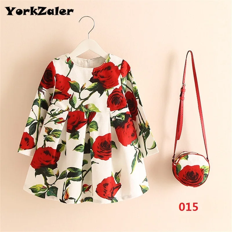 Summer Girls Dress With Bag Princess Dress New Cute Kids Baby Girl Clothes A-line Full Sleeve Baby Girl Flower Dresses Summer Girls Dress With Bag Princess Dress New Cute Kids Baby Girl Clothes A-line Full Sleeve Baby Girl Flower Dresses