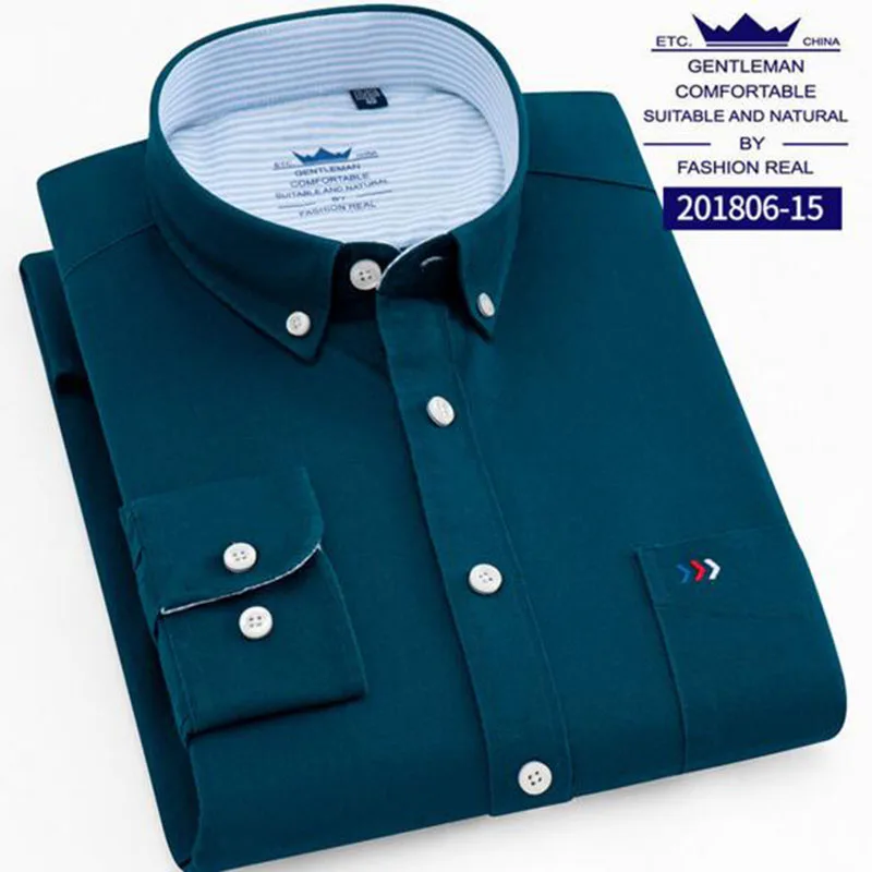 

Spring Autumn Men Long Sleeve Solid Color Shirts Camisa,Oxford Cotton Breathable Comfortable Shirts Chemise Fashion Vestido