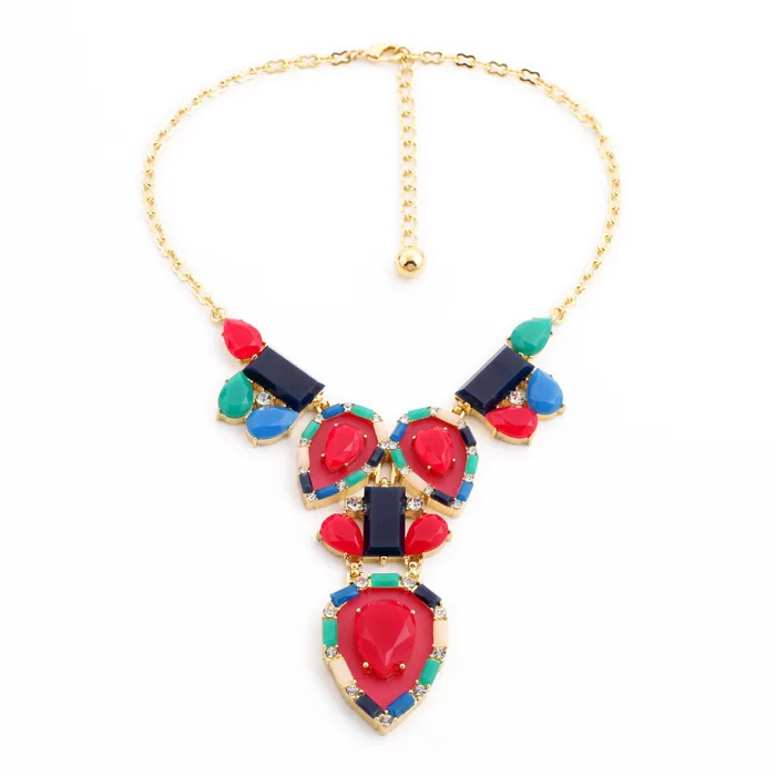 

Women's fashion necklace Brand jewelry accessories Luxury gorgeous candy color pendant necklace for women girls N1288