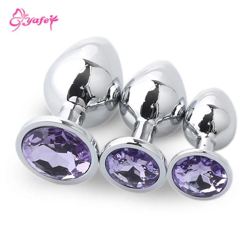 Anal 3 Größe Butt Plug Metall Anal Sex Spielzeug für Männer Frauen Anus Kristall Diamant Schmuck Wasserdicht Erwachsene Erotik_voghion.com