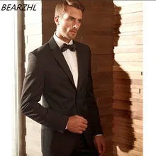 Костюм жениха свадебный смокинг черные костюмы под заказ мужское элегантное платье
