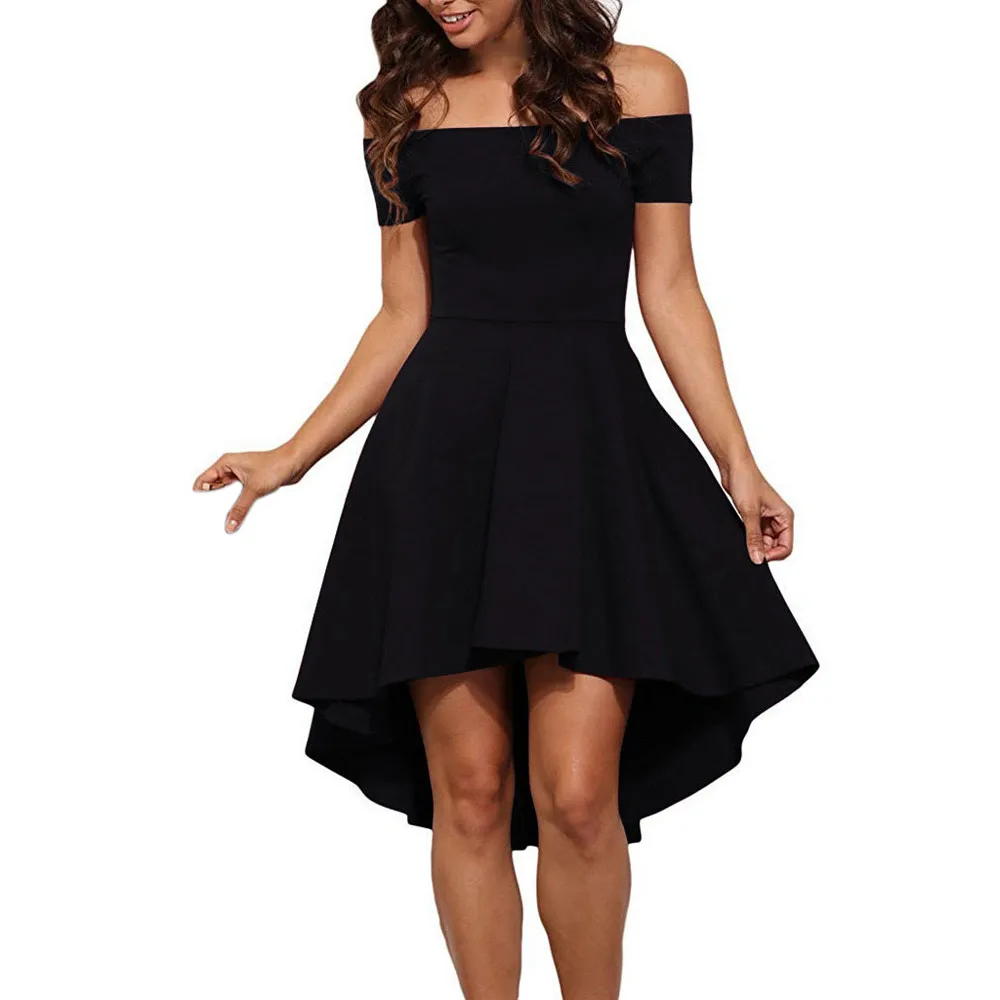 Пикантные короткое платье для женщин летние рукава Slash средства ухода за кожей Шеи Твердые bodycon платья для Новая мода 2018 Элегантн