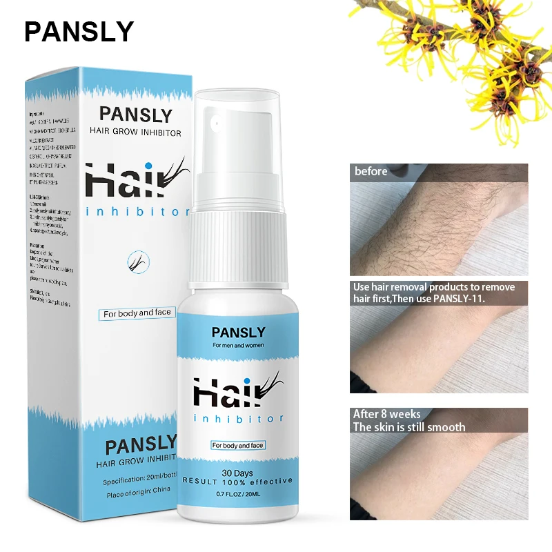 Organic Herbal Permanent Hair Growth Inhibitor Repair Nourish Smooth Body Hair Removal Spray for Private Parts Leg Facial Hair