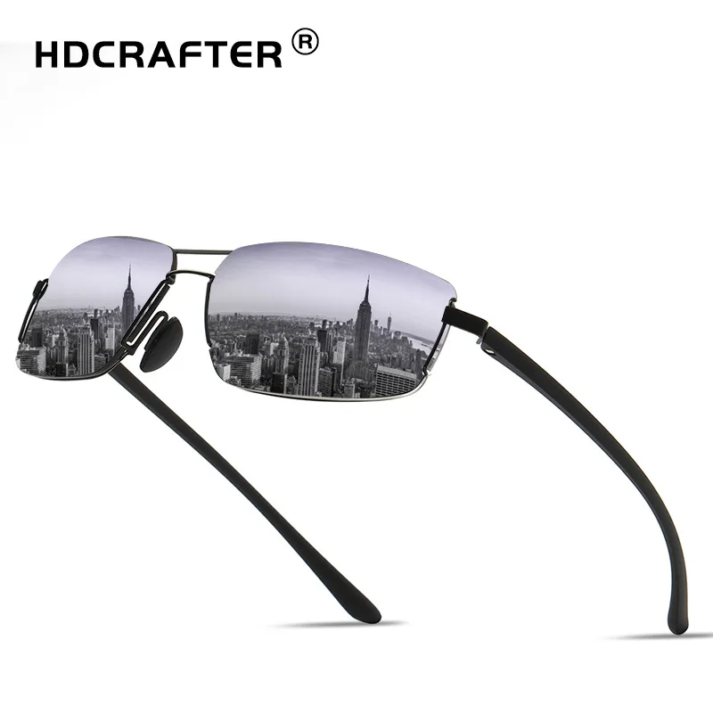 

HDCRAFTER Retro Rimless Frameless Sunglasses Rectangle Design Men Sunglasses Driving Outdoor Sport Sun Glass for Man