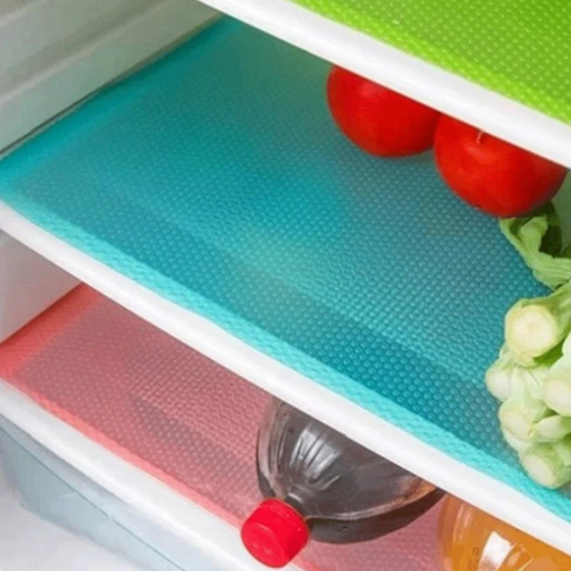 

4 Pcs/Set Non-Slip Silicone Table Mat Placemat Insulation Kitchen Mat Placemat Can Cut Antifouling Refrigerator Mat Kitchen Tool