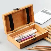 Чехол для карандашей из бука, деревянная многофункциональная сумка-карандаш, портативный карандаш, деревянный ящик для хранения, цветные художественные принадлежности