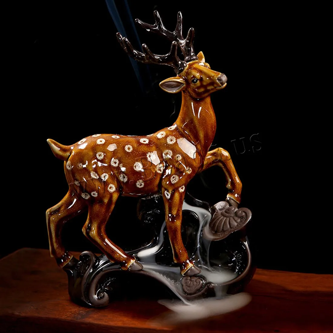 

Creative Sika Deer Incense Burner Smoke Waterfall Backflow Incense Burner Ceramic Incense Holder Censer Use In Home Teahouse