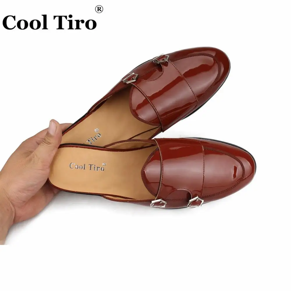 brown patent leather men slippers (3)