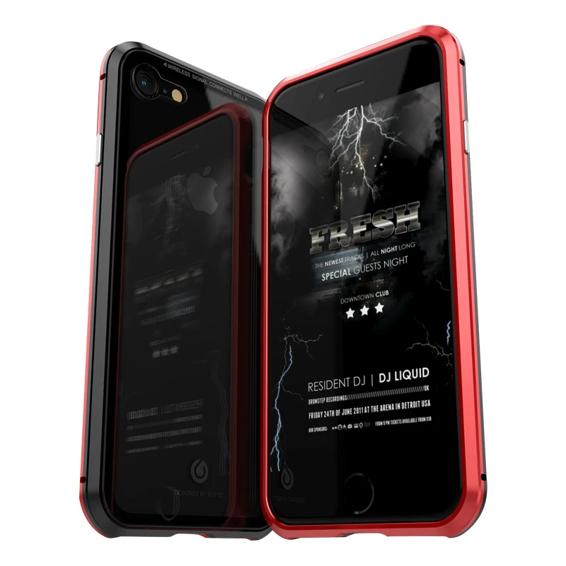 Magnetic Adsorption Case For Iphone X 8 7 Plus Clear Tempered Glass + Built-in Magnet Case For Iphone 10 Metal Ultra Cover Back  (13)
