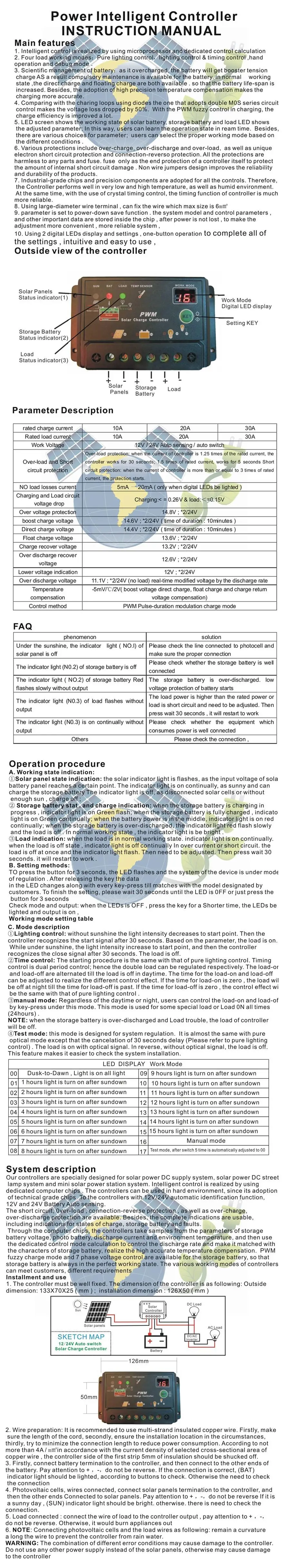 Горячая Распродажа 10A 20A 30A 12V 24V панели солнечных батарей Батарея Контроллер заряда Регулятор с таймером SCL-10A SCL-20A SCL-30A