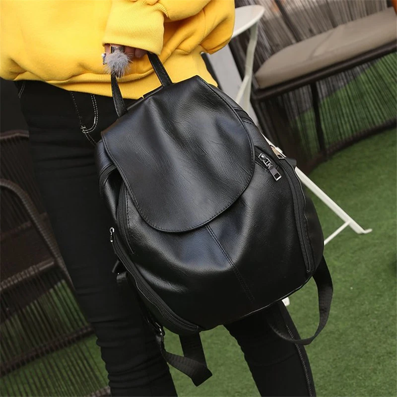 Women Big Black Backpack Lady Satchel Travel Shopping School Backpack Girl Rucksack vintage
