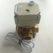 Горизонтальная 3 способ DN15 G1/" латунь NPT мини двигателя приводной клапан L потока Электрический шаровой кран DC9-24V CR302 3 провода контроллер