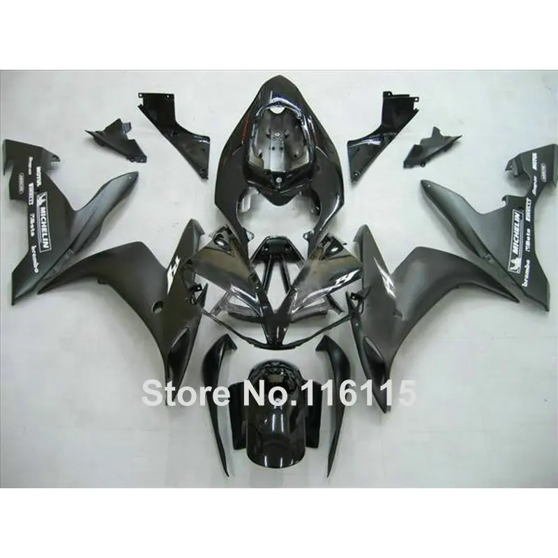 MOTOMARTS обтекатель комплект для YAMAHA R1 2004 2005 2006 все матовые черные Обтекатели набор