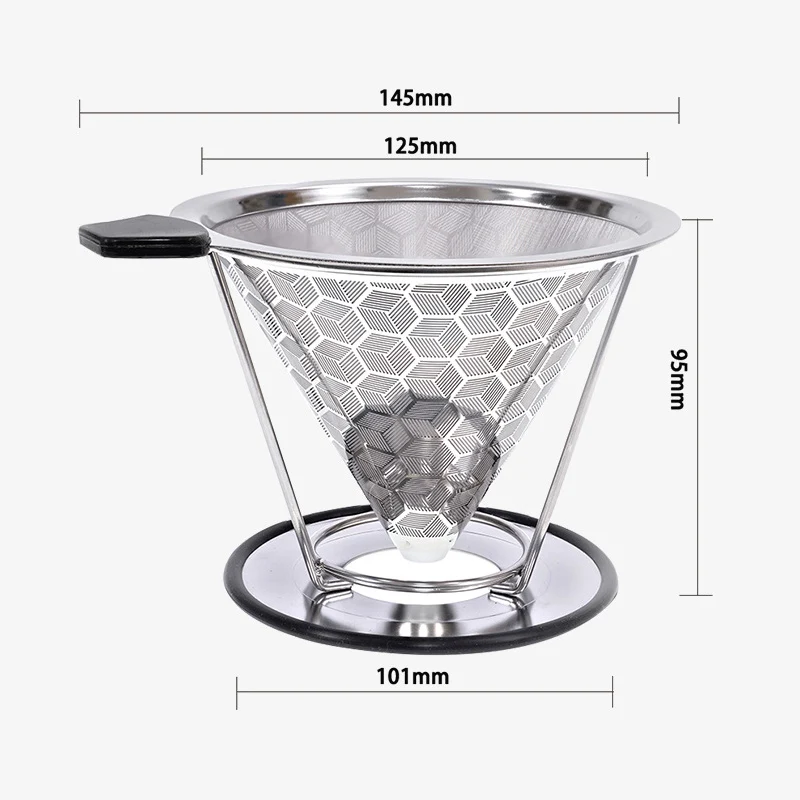Многоразовый двухслойный кофейный фильтр, держатель из нержавеющей стали, металлическая сетка, воронка, корзины, разрезная конструкция, Воронка-дриппер для кофе JJA002 - Цвет: Type 3