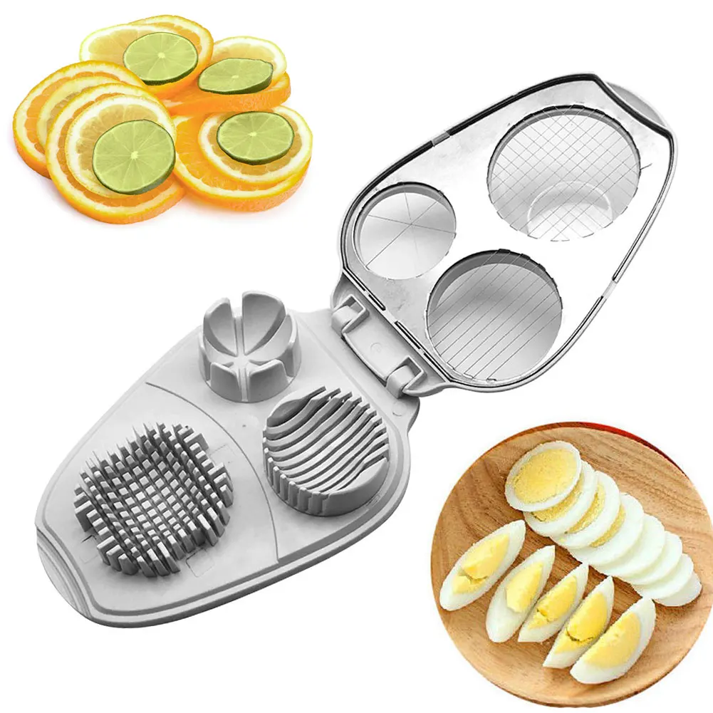 

3 In 1 Avocados Dicing Stainless Steel Wedging White Strawberries Eggs Slicer Kitchen Tool Manual Multifunctional Slicing Cutter