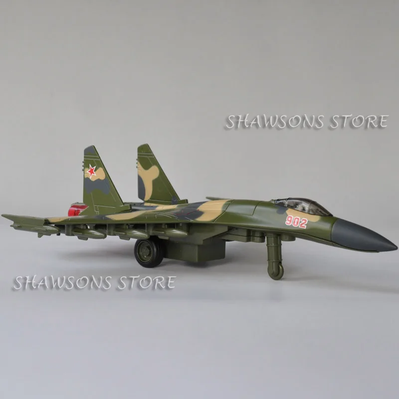 1:72 Diecast Plane Model Toys Sukhoi SU-35 Jet Fighter Pull Back Aircraft w/ Sound& Light
