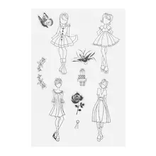 Skirt Girls Transparent Silicone Stamp Clear Stamp for Scrapbooking Decorating Craft Album Diary Book DIY Paper Card Gift