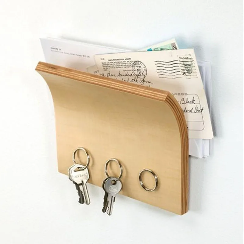 

Wood Magnet Multifunctional Storage Board Letters Key Wood Storage Device Wall Logs Key Ring Strong Magnetic Hooks Suckers