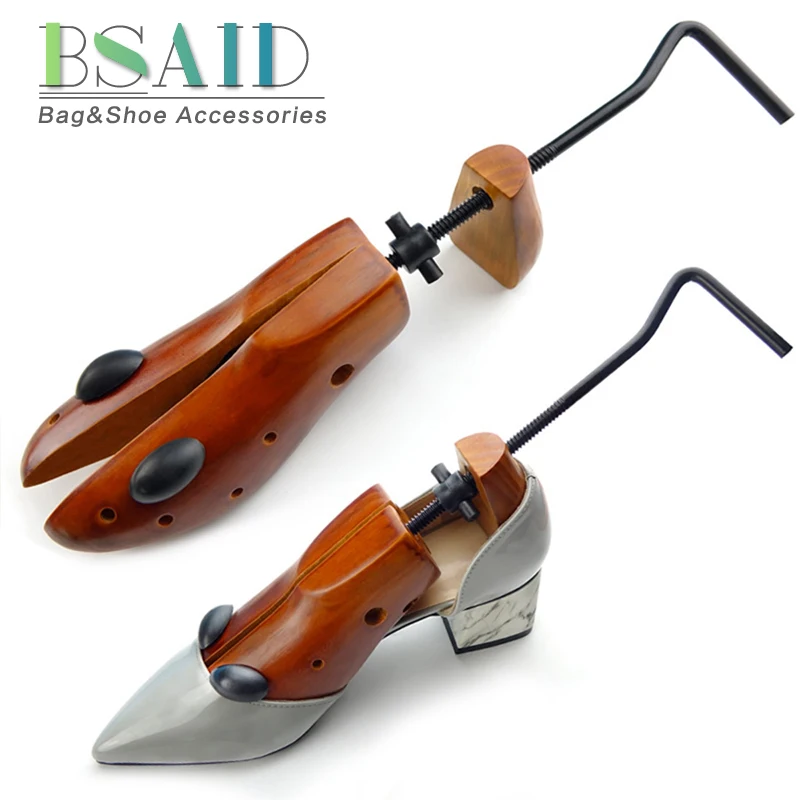 BSAID 1 Pc Unisex 2 way Adjustable Wooden Shoe Stretcher Shoe Expander