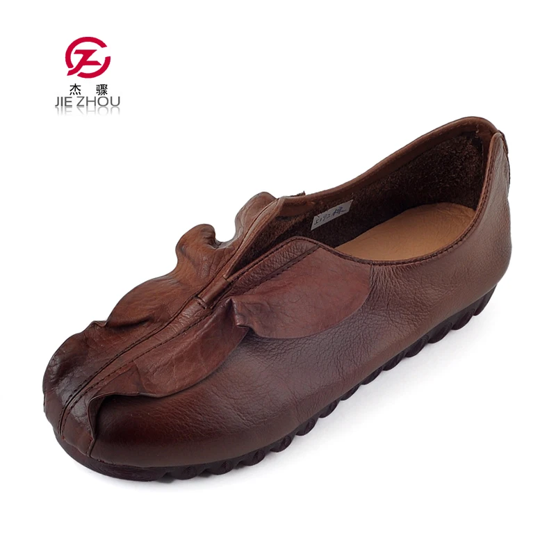 

Fashion Women Shoes Flat 100% Authentic Leather Plain toe Slip-On Ladies Shoes Flats Woman Moccasins Female Footwear