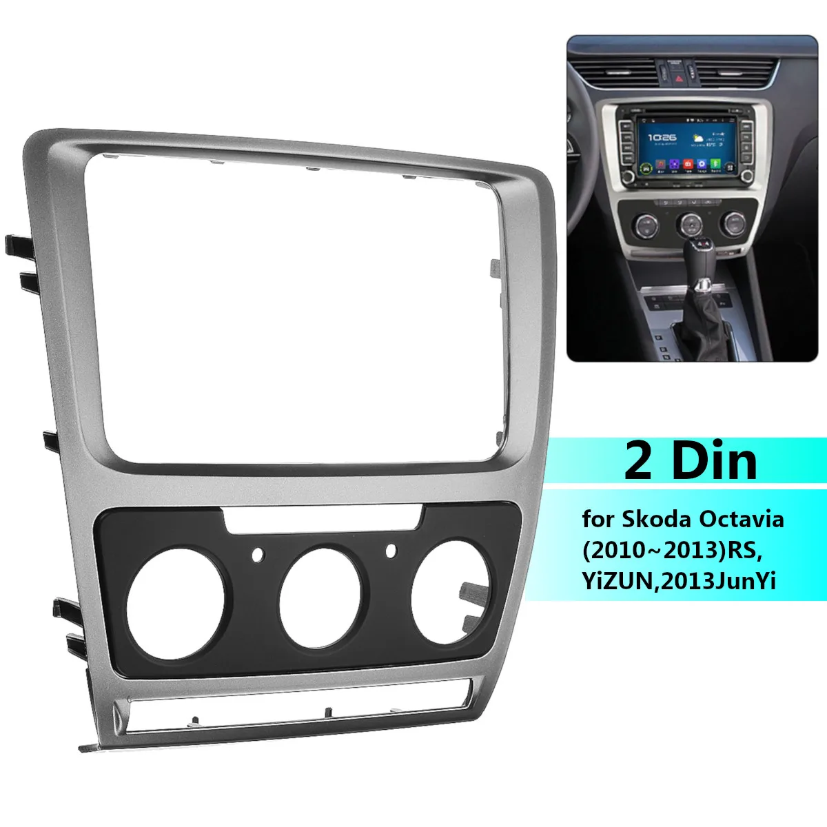 Online Marco de placa de Panel de Fascia para Radio estéreo de coche CD DVD montaje de tablero de Audio para Skoda Octavia Manual A C 2010, 2011, 2012, 2013