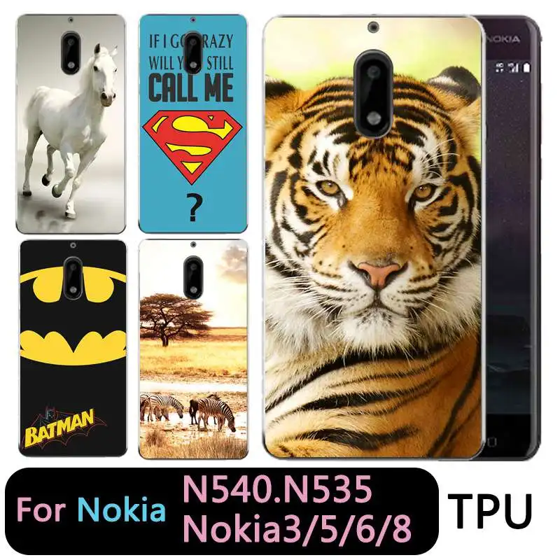 Qmswei Мягкий ТПУ чехол для телефона nokia3 nokia5 nokia6 nokia8 N540 N535 прозрачный Бэтмен лошадь