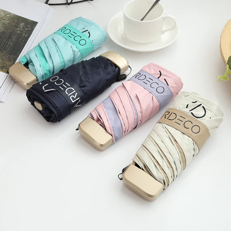 

Germany Ultra Light Simple Small Fresh Umbrella Mini Sunscreen Anti-UV Sun Umbrella Female Vinyl Dual-use Umbrella 7