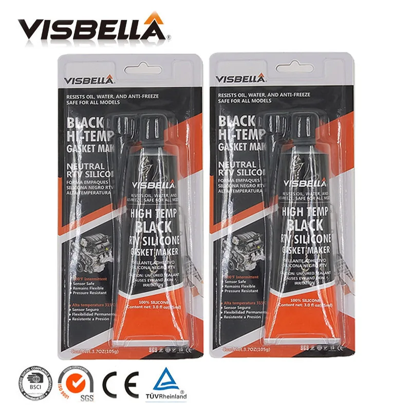 Visbella Satandard A Quality Acetoxy RTV Gasket Maker Grey 85g 2 PC Lot Grey High Temperature Silicone gasket maker Fast Glue