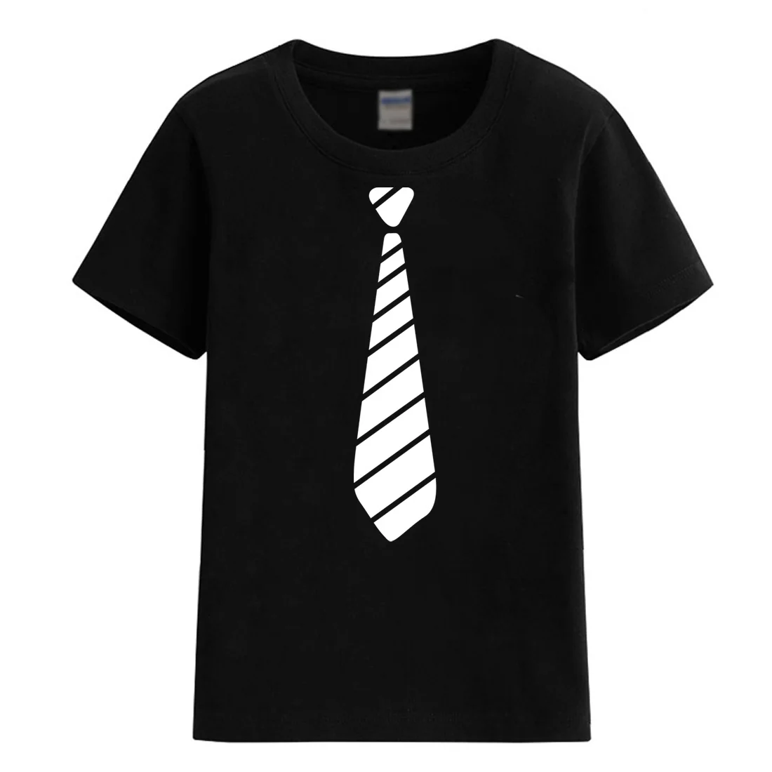 Летняя детская футболка, 2018 100% хлопок, галстук, принт, harajuku, новинка, повседневные модные футболки для мальчиков и девочек, рубашка, детская