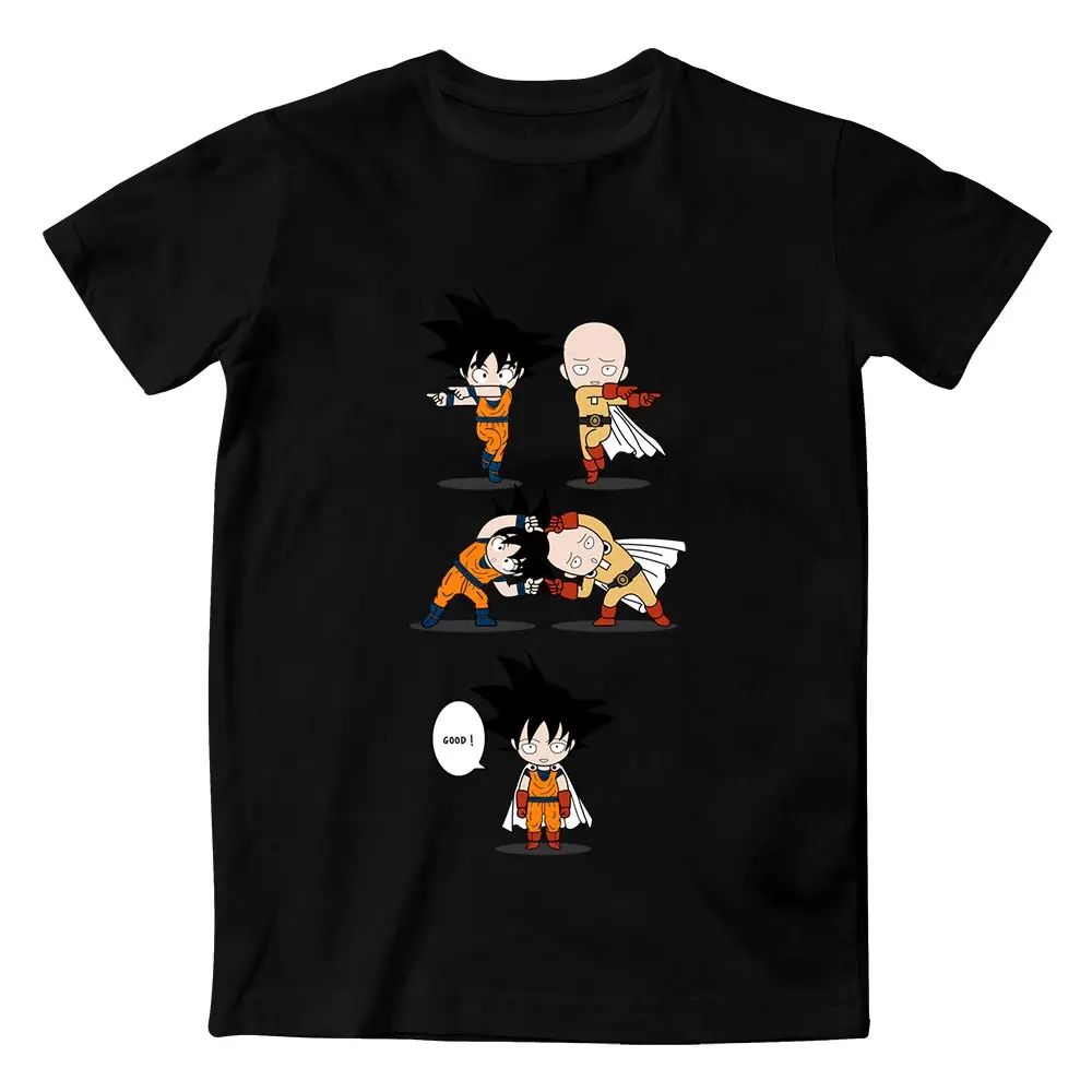 Футболка Monkey D Luffy VS Monkey Goku, классная футболка в стиле аниме, футболка с драконом и помпоном, 1 предмет, хлопок, черная футболка - Цвет: 08-Black