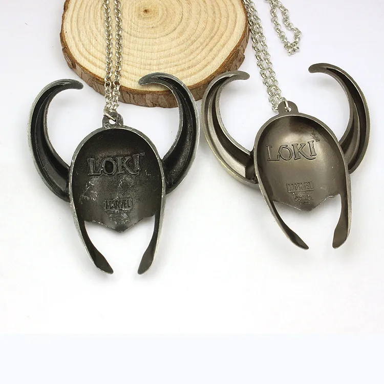Movie Jewelry Vintage Marvel Age of Ultron Avengers Thor Loki Helmet Metal Pendant Necklace Jewellery - Super Comics Online IMG_0308