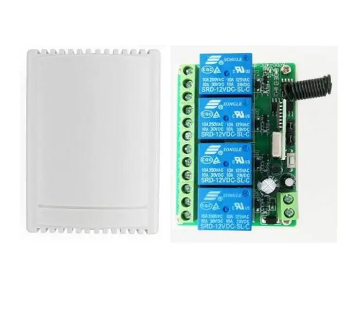 DC 12V 24V 4 CH 4CH RF Беспроводная лампа 315/433 MHz передатчик + приемник светильник ных