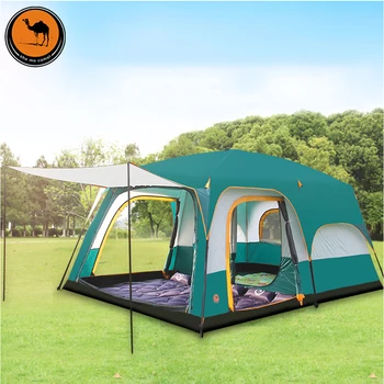 

6 8 10 12 people double layer outdoor 2living rooms and 1hall family camping tent in top quality large space tent