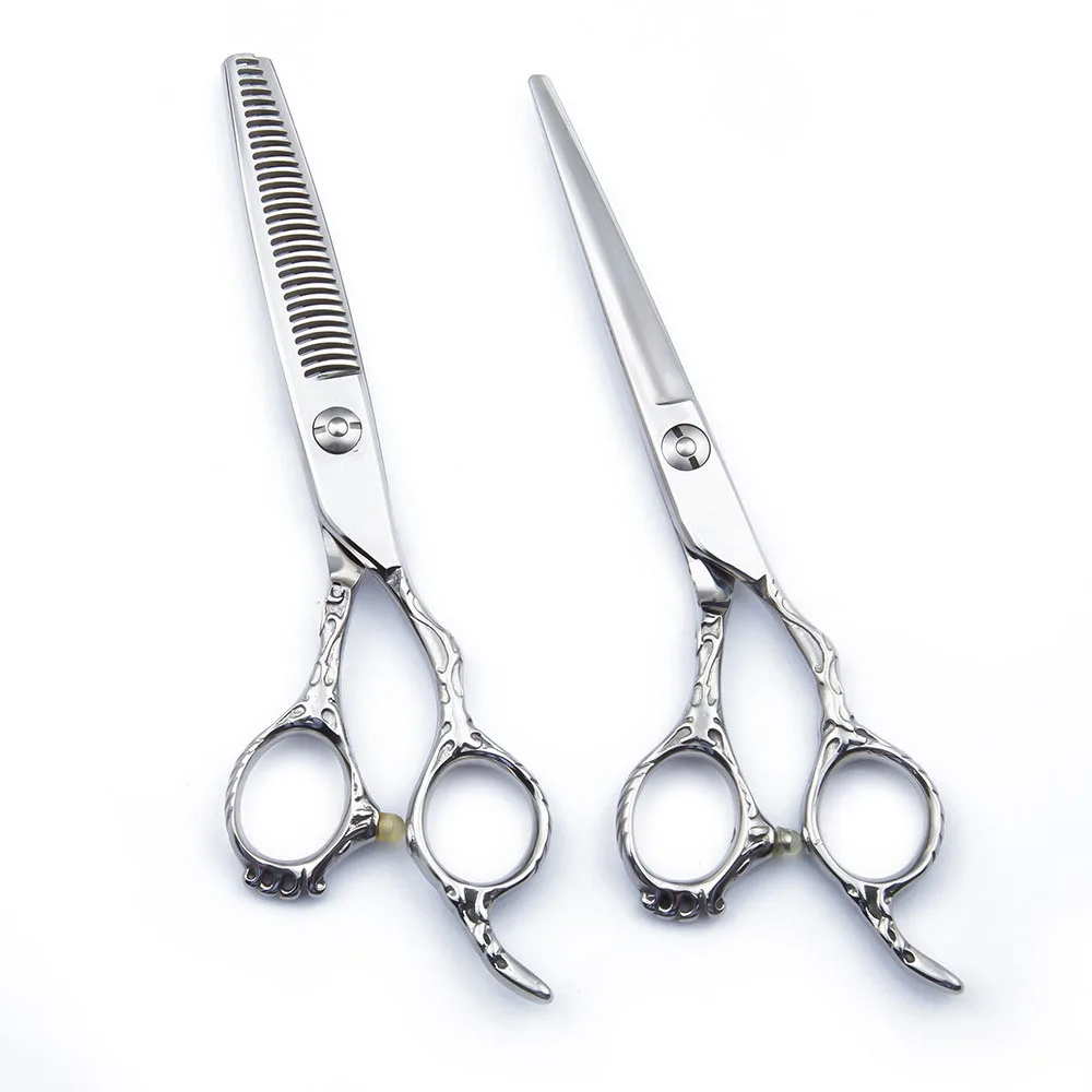 

6 inch sliver 440C quality scissors professional hair straight shears for dogs & cats animal hair barber scissor