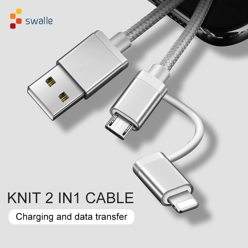 

Swalle 2A USB Cable for iPhone X 8 7 6 Cable Micro USB Type C Cable for Samsung S9 S8 Fast Charging Cable
