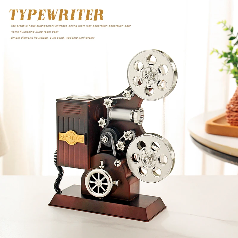 Vintage Film Projector Music Box Antique Decoration Kids Gifts Craft Jewelry Box