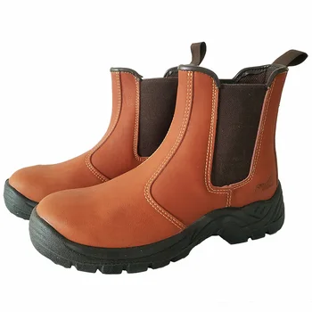 

new fashion large size men steel toe caps work safety shoes genuine leather platform tooling ankle boots cow boy slip-on zapatos