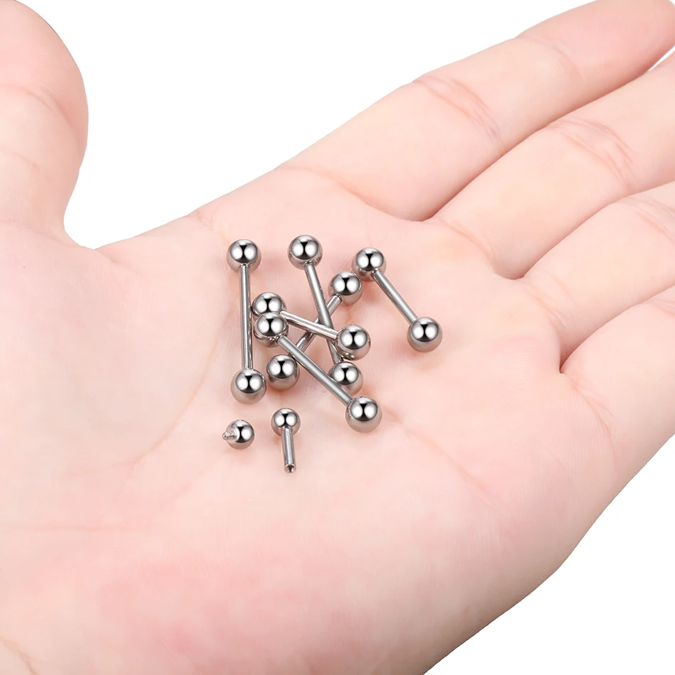 G23 Titanium Internally Threaded Industrial Barbell Lip Piercing Barbell Ear Cartilage Helix Nipple Piercing Body Jewelry 1Pc piercing jewelry body piercing earrings ear piercing jewelry body piercing jewelry body jewelry