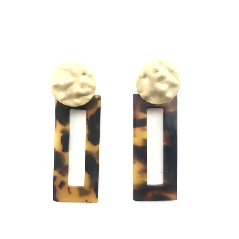 

Fashion Acetate Plate Rectangular Row Pendant Stud Earrings Jewelry Personality Party Focus Earrings Jewelry Gifts